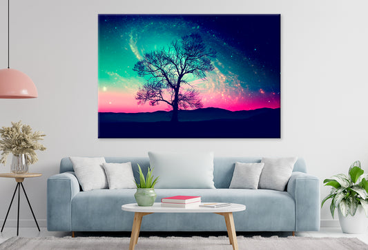 Red Alien Landscape Tree Stars Wall Art Decor 100% Australian Made