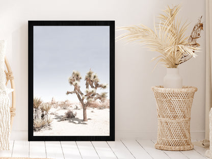 Joshua Tree National Park Photograph Glass Framed Wall Art, Ready to Hang Quality Print Without White Border Black