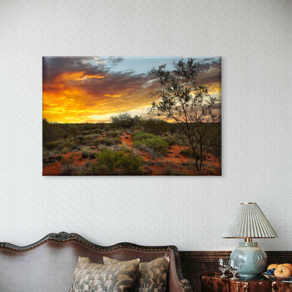 Stunning outback sunset over Yandoo Creek, Western Australia  Wall Art Decor 100% Australian Made