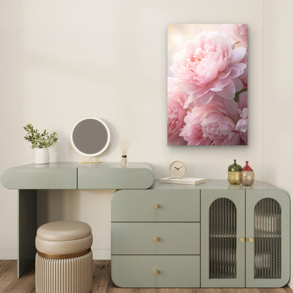 Soft Pink Peony Floral Bloom Botanical 40x60cm Metal Print Ready to Hang