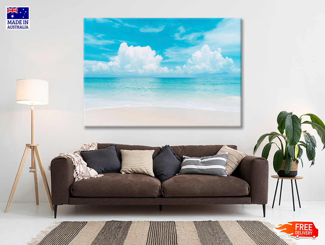 Beautiful Tropical Beach with Blue Sky 90x60cm Print 100% Australian Made