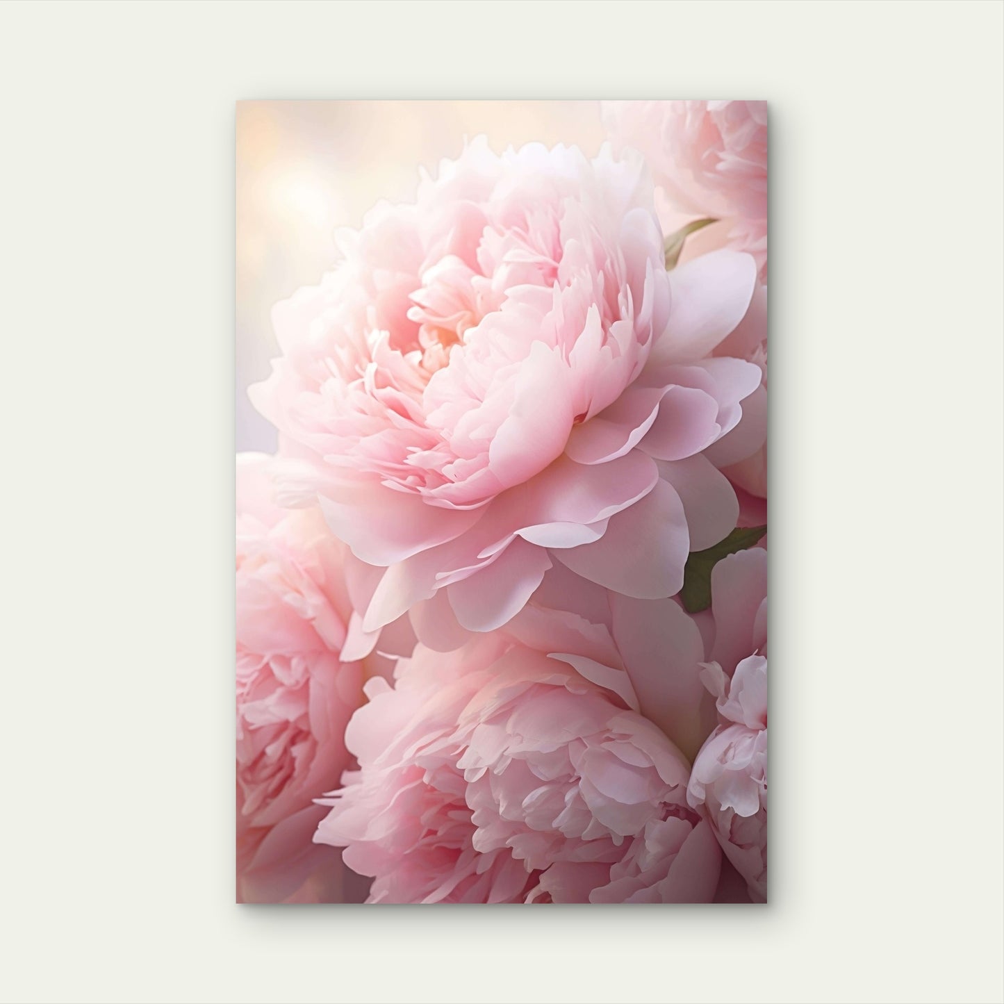 Soft Pink Peony Floral Bloom Botanical 40x60cm Metal Print Ready to Hang