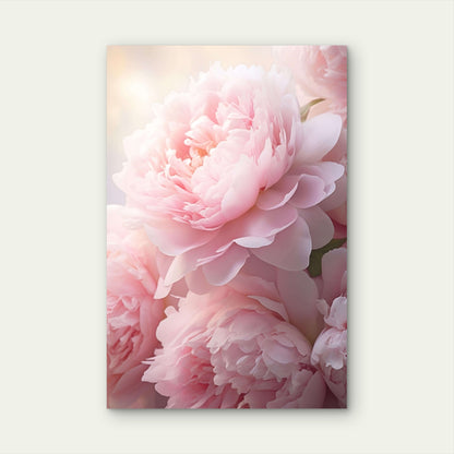 Soft Pink Peony Floral Bloom Botanical 40x60cm Metal Print Ready to Hang