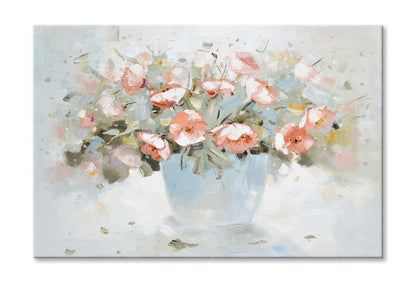 Pink Flowers, Modern Style, Painting Wall Art Limited Edition High Quality Print