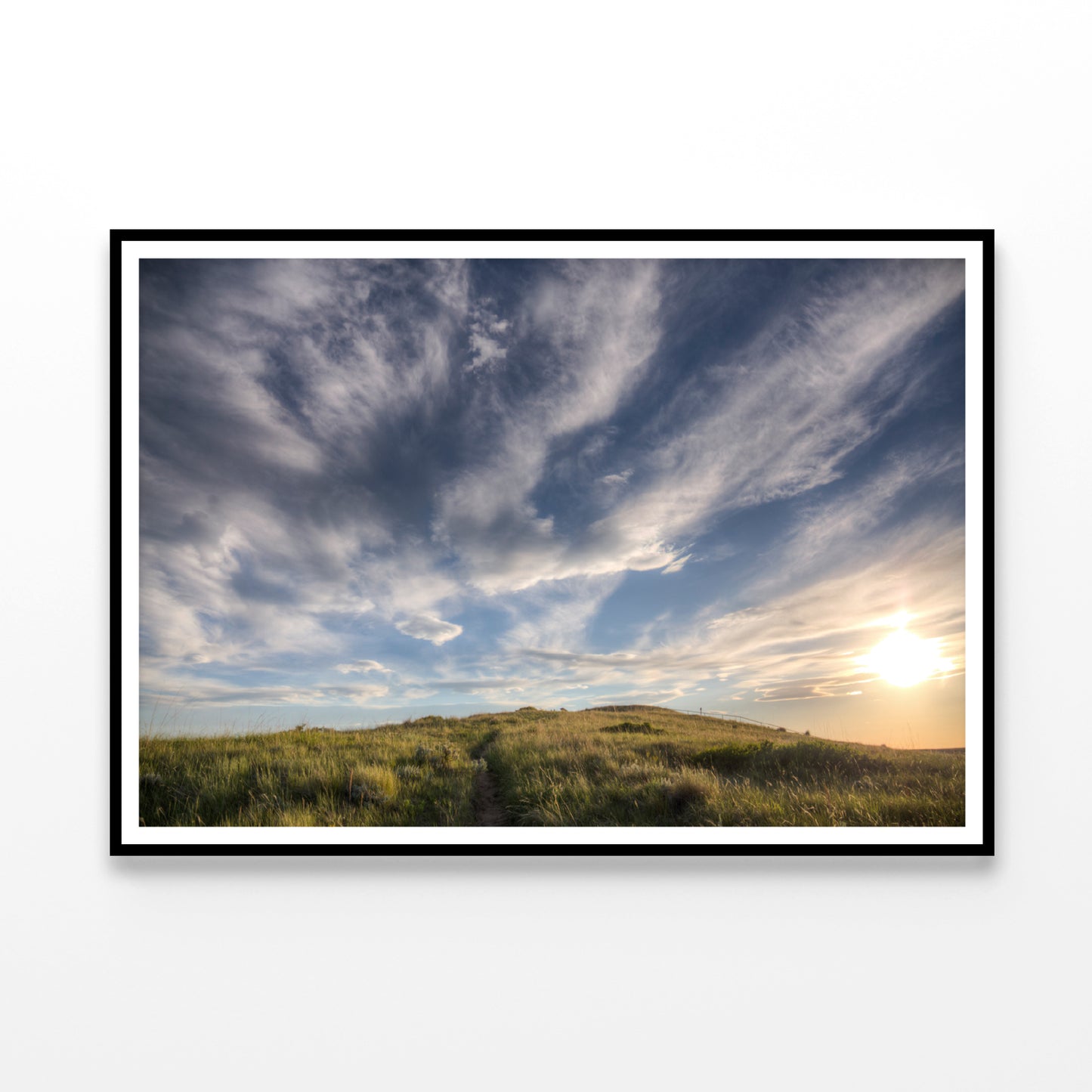 Sunset over a Grassland Trail Home Decor Premium Quality Poster Print Choose Your Sizes