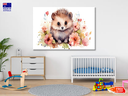Small Mammal Surrounded By Flowers Print 100% Australian Made - Bella Home Decor