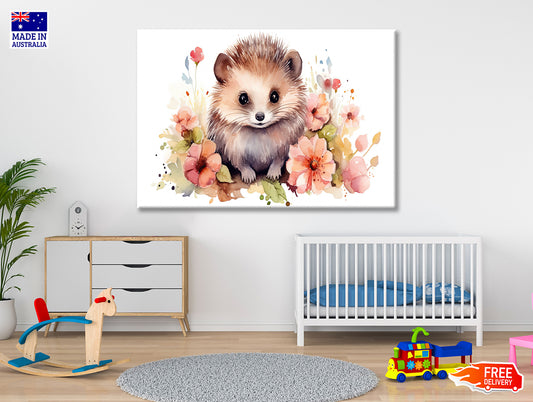 Small Mammal Surrounded By Flowers Print 100% Australian Made - Bella Home Decor