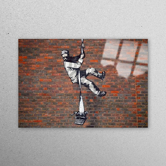 Bansky Reading Prison Acrylic Glass Print Tempered Glass Wall Art 100% Made in Australia Ready to Hang