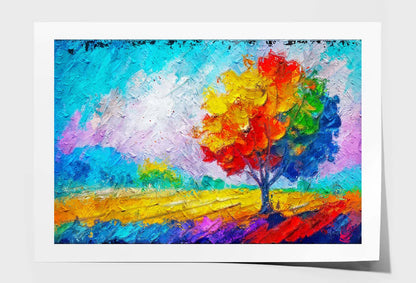 Semi Abstract Image of Tree, Field, Meadow Wall Art Limited Edition High Quality Print