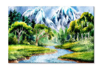 Landscape with Forest and Mountains Wall Art Limited Edition High Quality Print