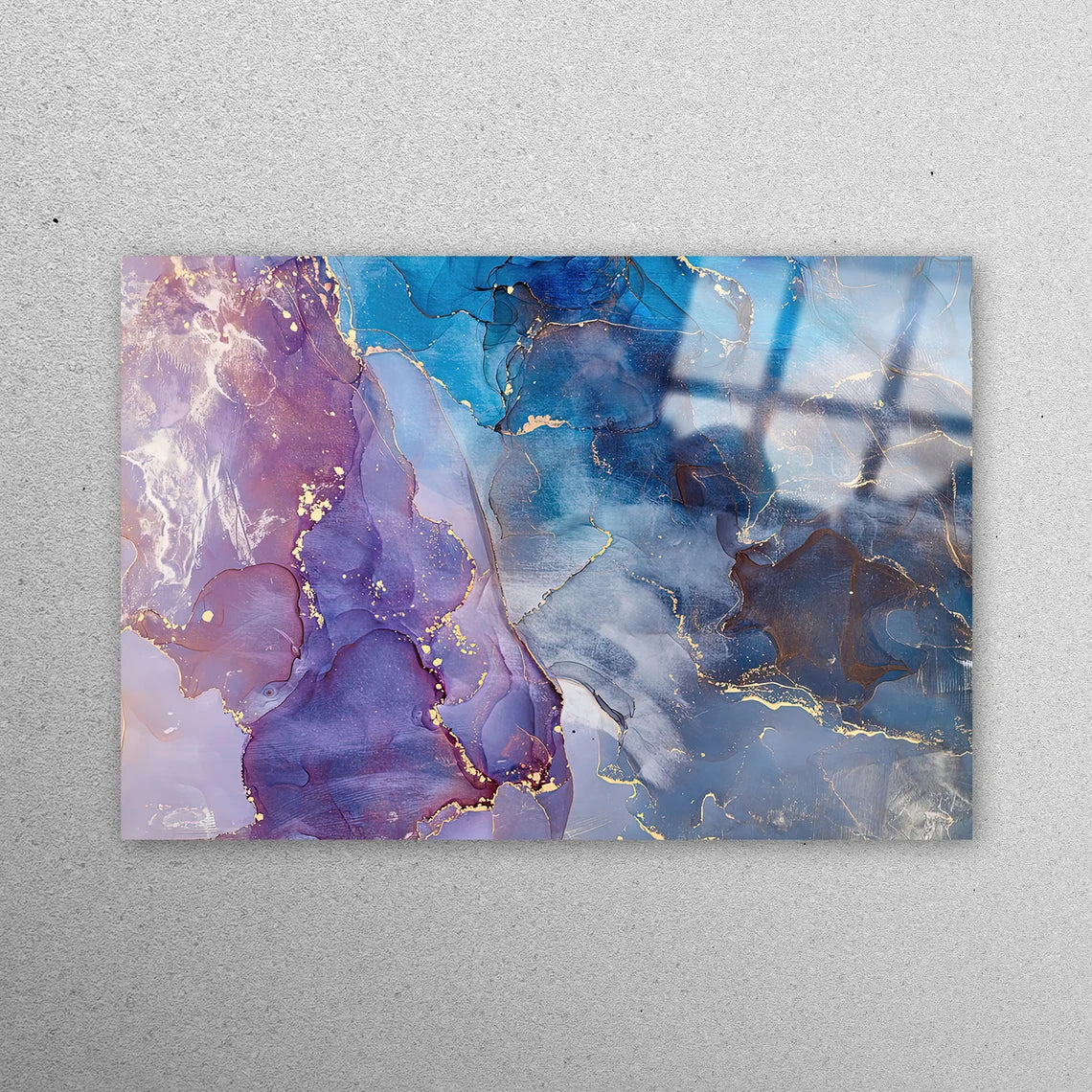 Purple & Blue Marble Acrylic Glass Print Tempered Glass Wall Art 100% Made in Australia Ready to Hang