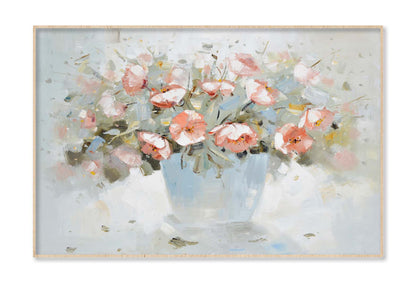 Pink Flowers, Modern Style, Painting Wall Art Limited Edition High Quality Print