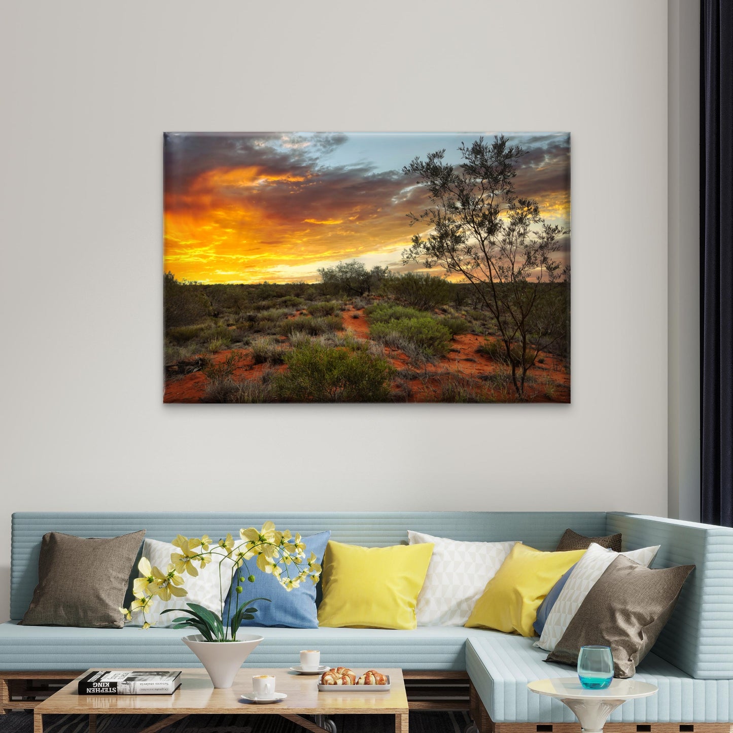 Stunning outback sunset over Yandoo Creek, Western Australia  Wall Art Decor 100% Australian Made
