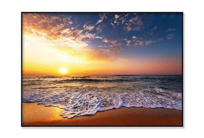 Beautiful Golden Sunset Over the Beach Home Decor Premium Quality Poster Print Choose Your Sizes - Bella Home Decor