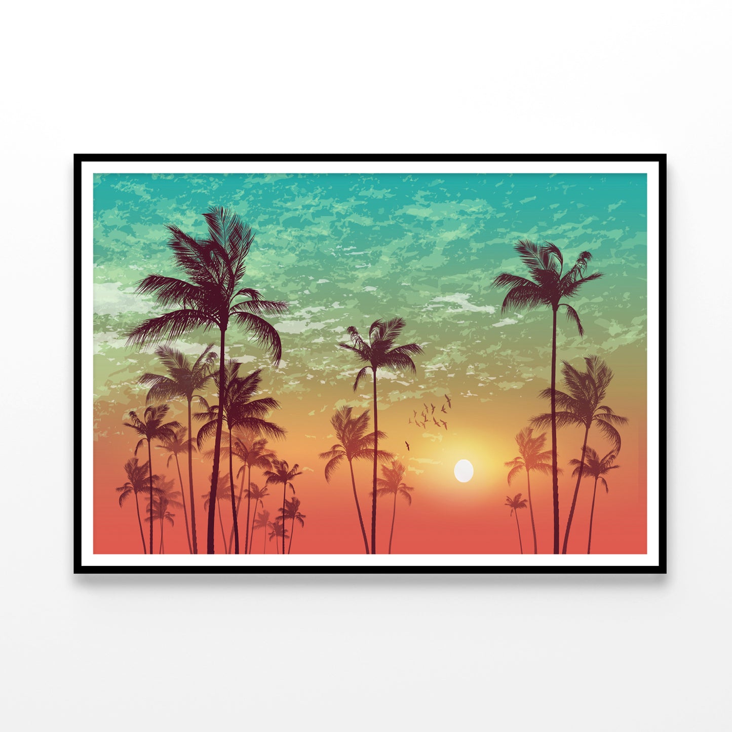 Sky and Palm Trees with Sunset Home Decor Premium Quality Poster Print Choose Your Sizes