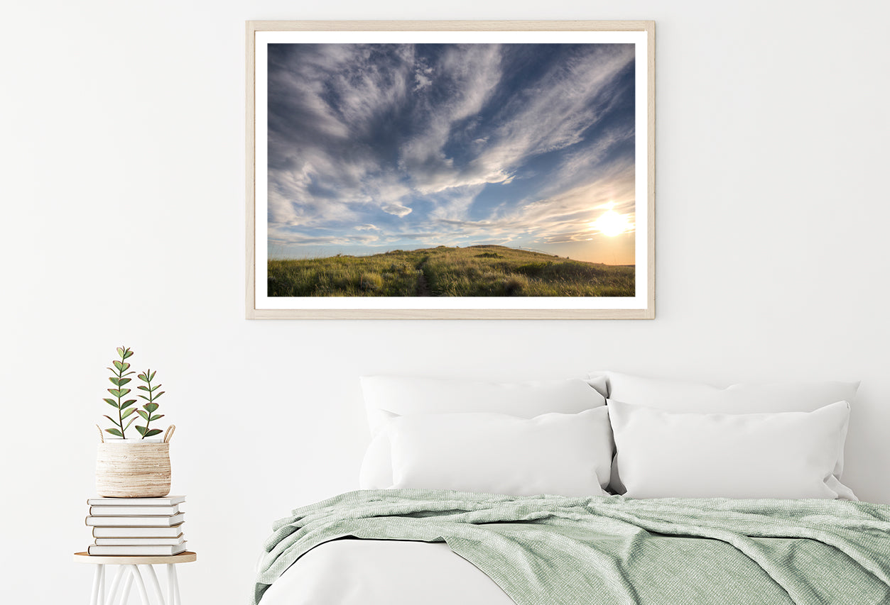 Sunset over a Grassland Trail Home Decor Premium Quality Poster Print Choose Your Sizes