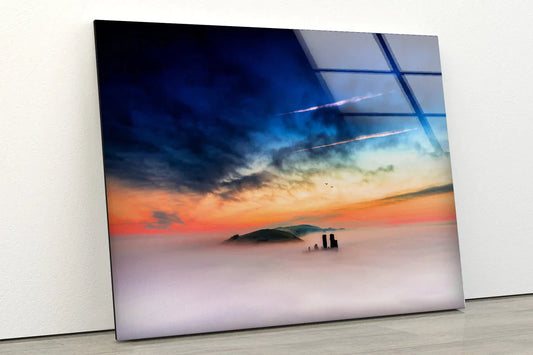 Mountain Clouds Sunset UV Direct Aluminum Print Australian Made Quality