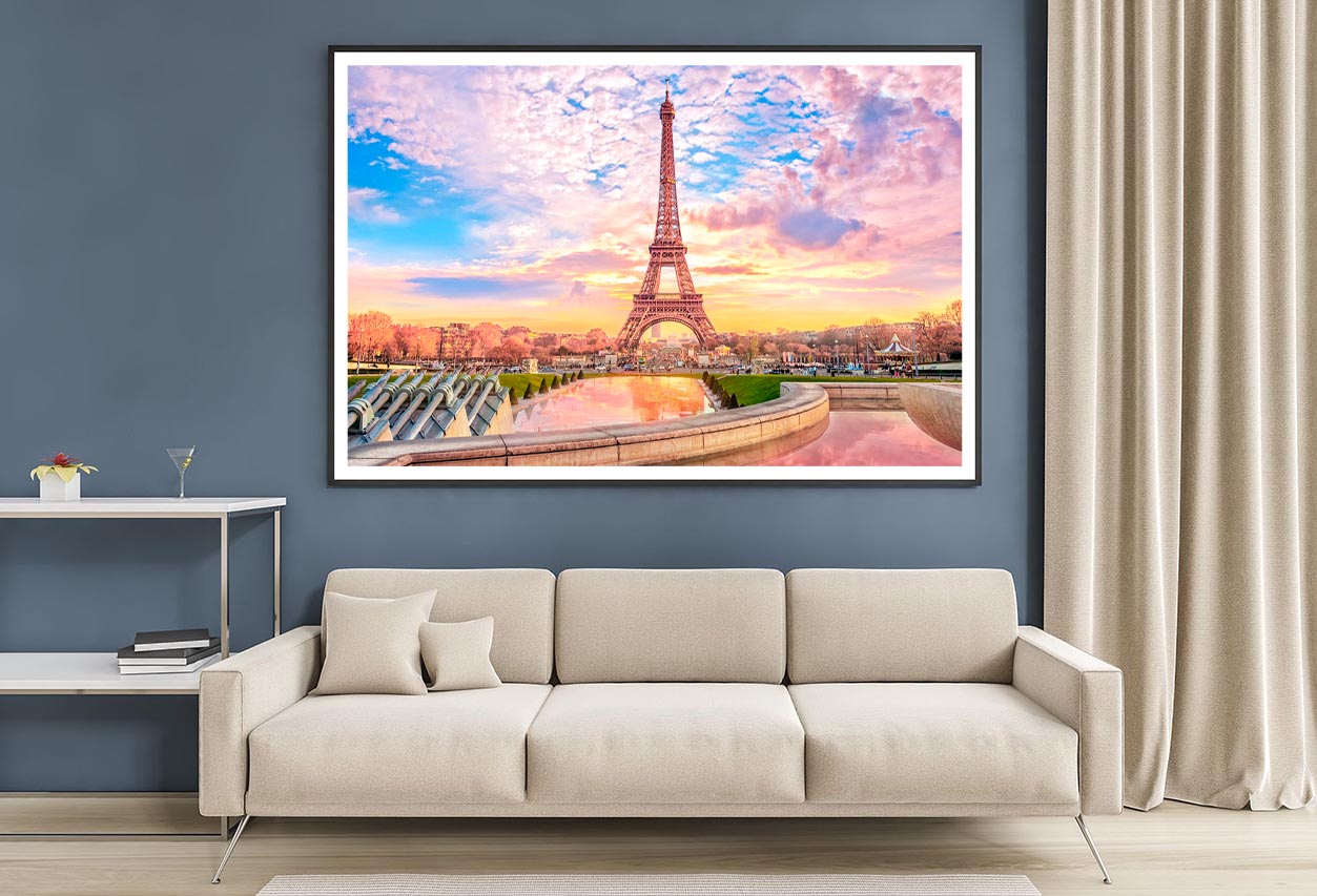 Eiffel Tower Is Reflected in A Pond Home Decor Premium Quality Poster Print Choose Your Sizes - Bella Home Decor