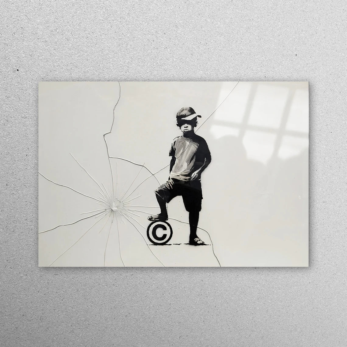 Banksy Ball And Boy Acrylic Glass Print Tempered Glass Wall Art 100% Made in Australia Ready to Hang