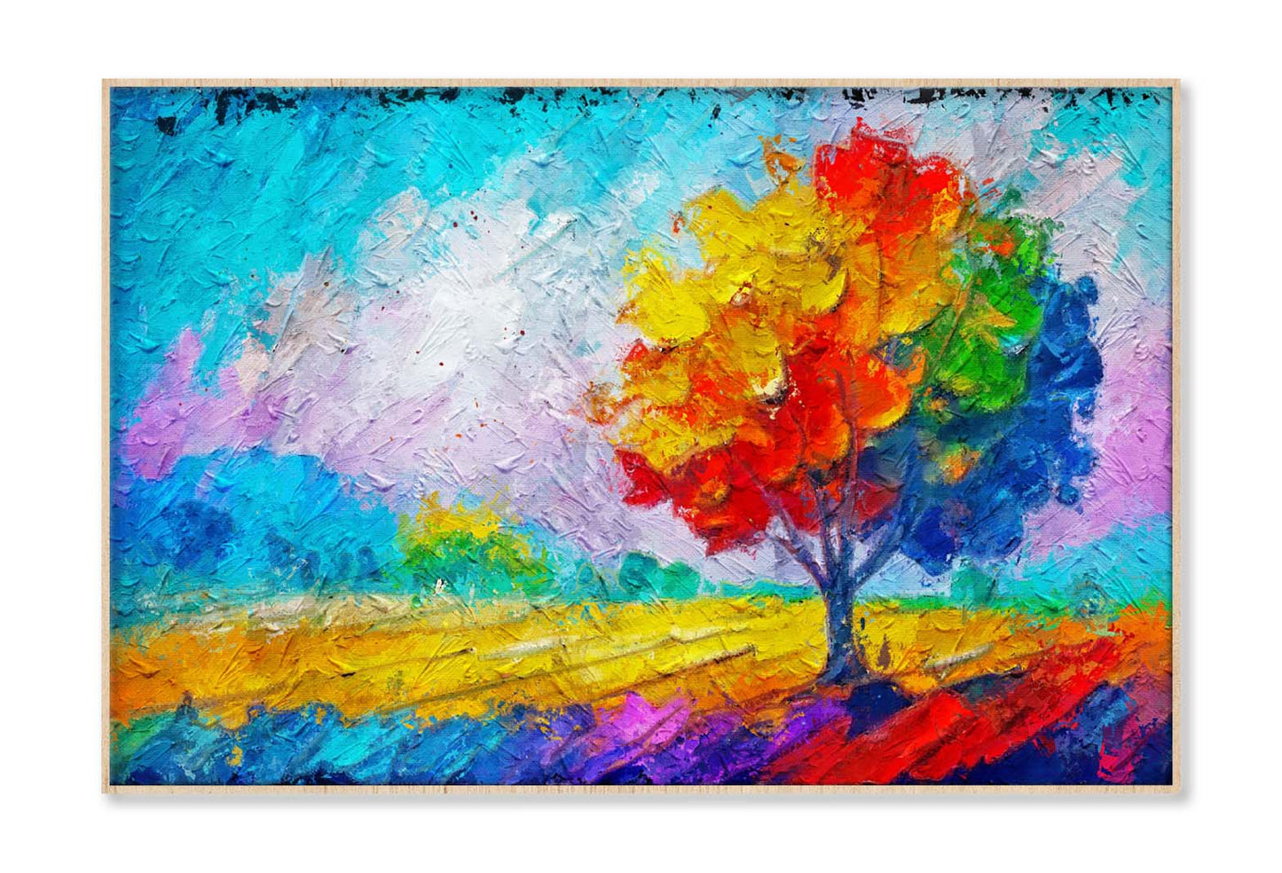 Semi Abstract Image of Tree, Field, Meadow Wall Art Limited Edition High Quality Print