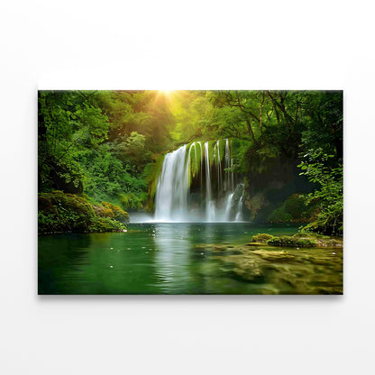 View of Waterfall in the Jungle Print 100% Australian Made - Bella Home Decor