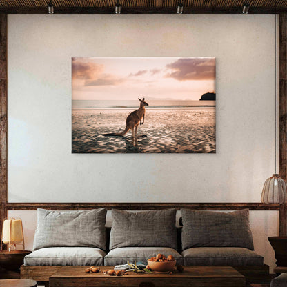 Wild Kangaroo Beach Sunrise Photography Wall Art Decor 100% Australian Made