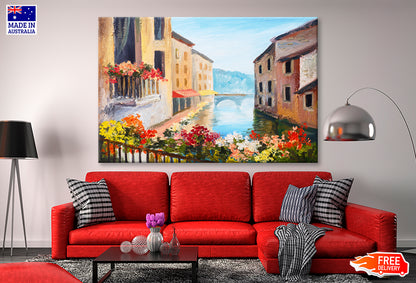 Oil Painting Canal In Venice Italy Limited Edition High Quality Print