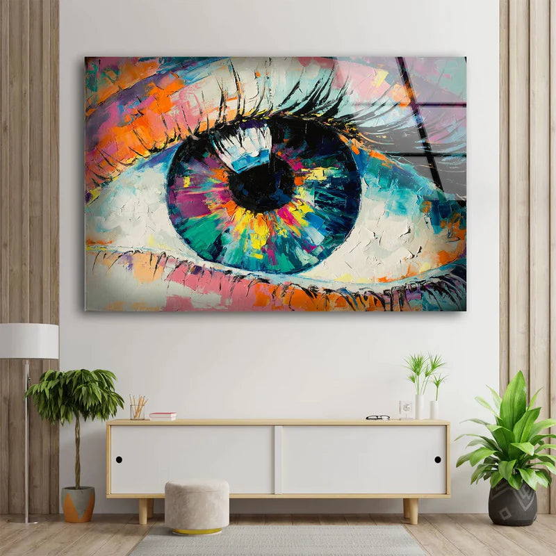 Colorful Abstract Eye UV Direct Aluminum Print Australian Made Quality