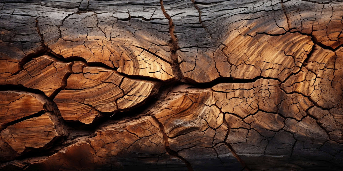 Cracked Tree Bark Wood Texture Natural Close Up Wall Art Canvas Office Home Framed 120x60cm - Bella Home Decor