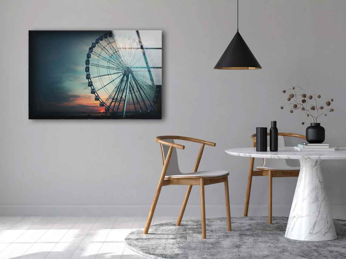 Ferris Wheel Sunset UV Direct Aluminum Print Australian Made Quality