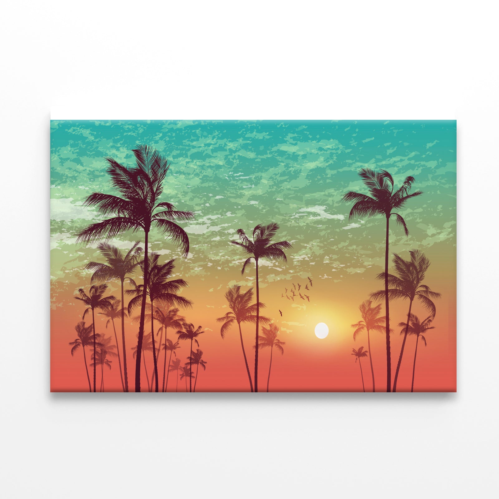 Sky and Palm Trees with Sunset Print 100% Australian Made - Bella Home Decor