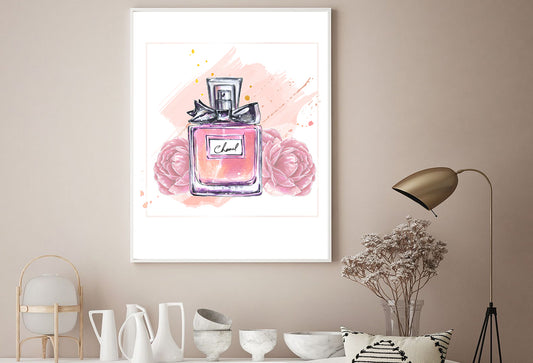 Pink Roses and Perfume Bottle Home Decor Premium Quality Poster Print Choose Your Sizes