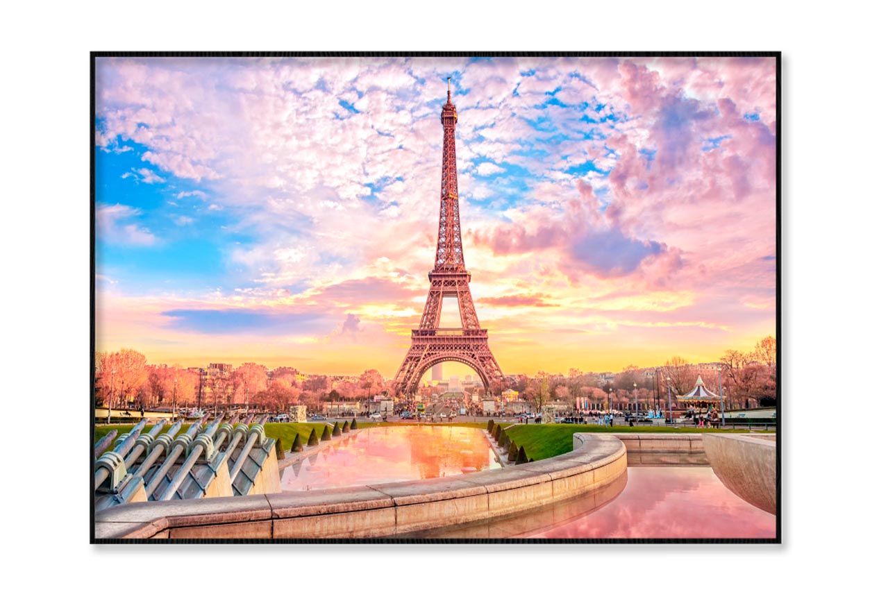 Eiffel Tower Is Reflected in A Pond Home Decor Premium Quality Poster Print Choose Your Sizes - Bella Home Decor