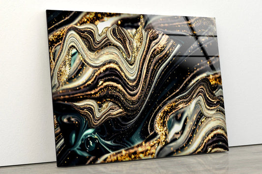 Gold & Silver Abstract UV Direct Aluminum Print Australian Made Quality