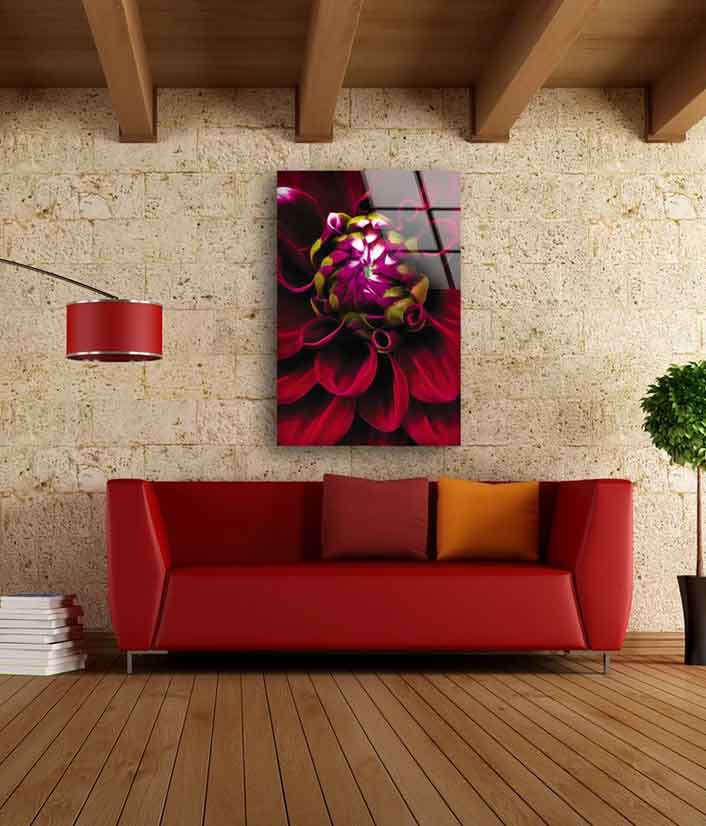 Red Flower Closeup UV Direct Aluminum Print Australian Made Quality