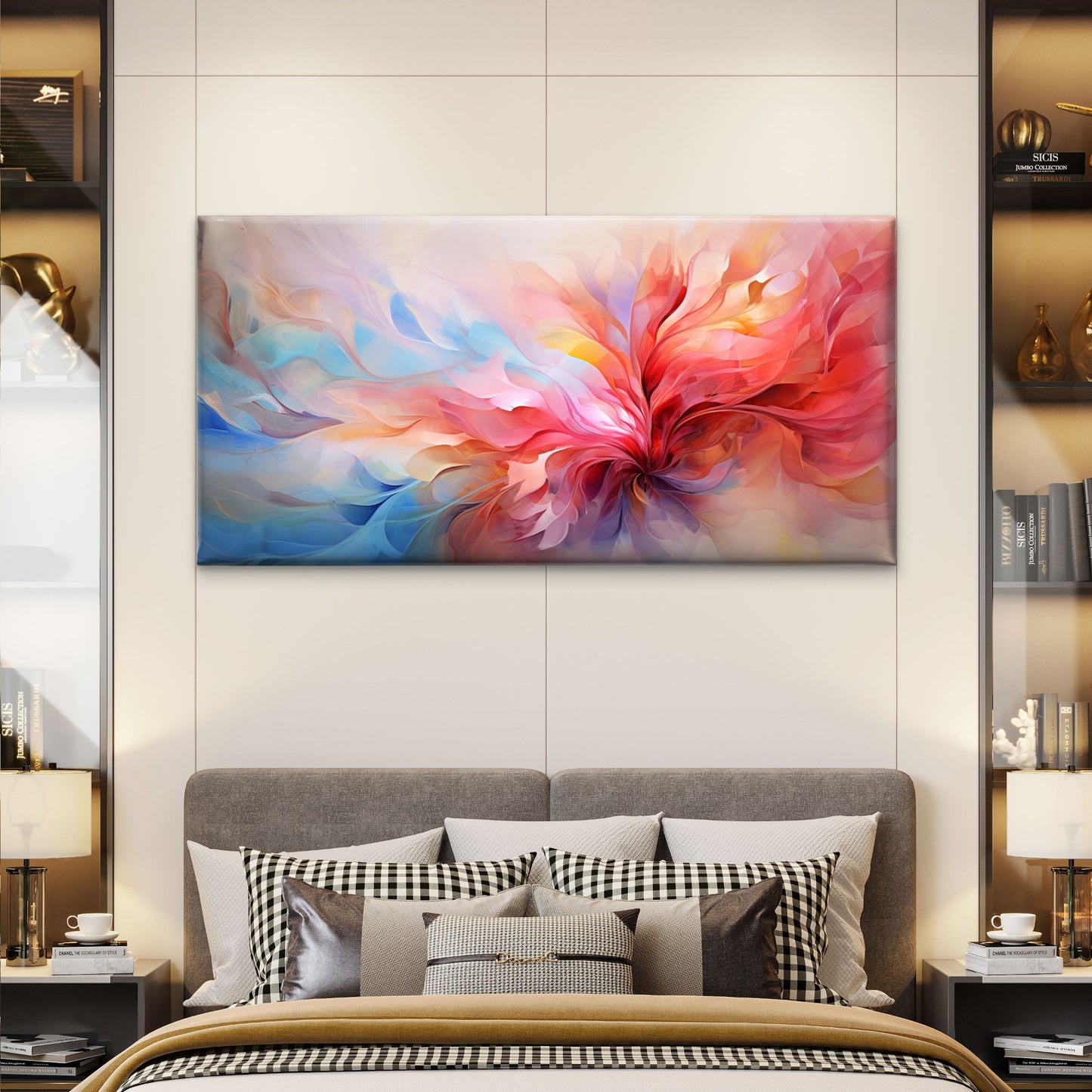 Fluid Pastel Color Waves Wall Art Canvas Office Home Room Framed 120x60cm - Bella Home Decor