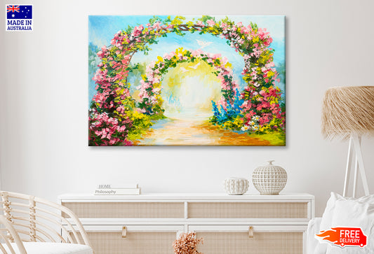 Floral Arch In The Summer Park Oil Painting Wall Art Limited Edition High Quality Print