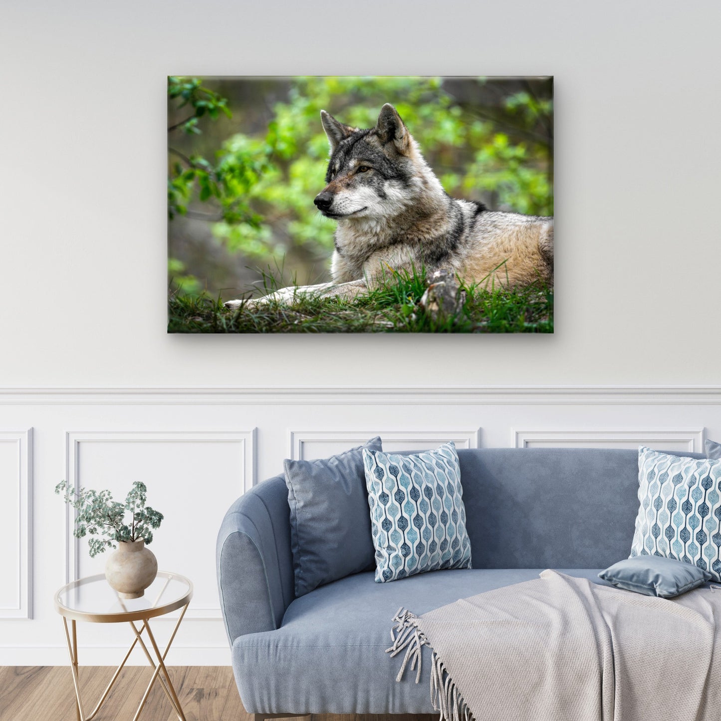 North American Grey Wolf Canis Lupus Wall Art Decor 100% Australian Made