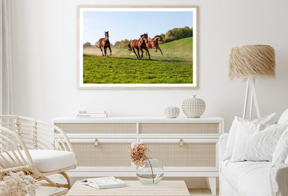 Three Horses at Full Gallop View Home Decor Premium Quality Poster Print Choose Your Sizes