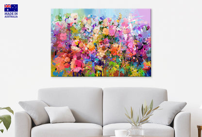 Painting of Spring Flower Brush Stroke Abstract Wall Art Decor 100% Australian Made
