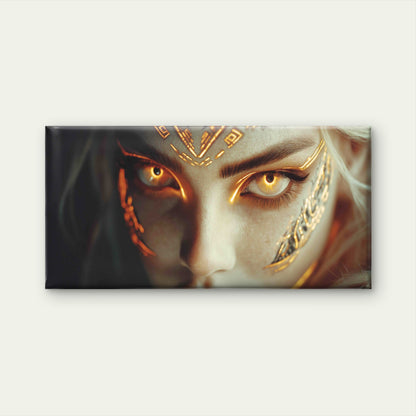 Ethereal Warrior Close Up Wall Art Canvas Office Home Room Framed 120x60cm
