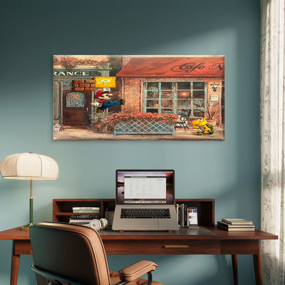 Vintage European Street Retro Wall Art Canvas Office Home Room Framed 120x60cm