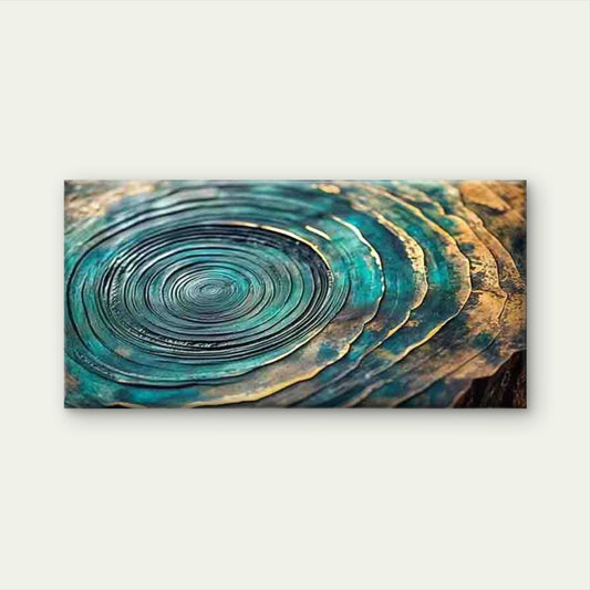 Golden Circular Textures Wall Art Canvas Office Home Room Framed 120x60cm