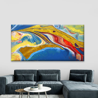 Abstract Painting Fluid Art Wall Art Canvas Office Home Room Framed 120x60cm