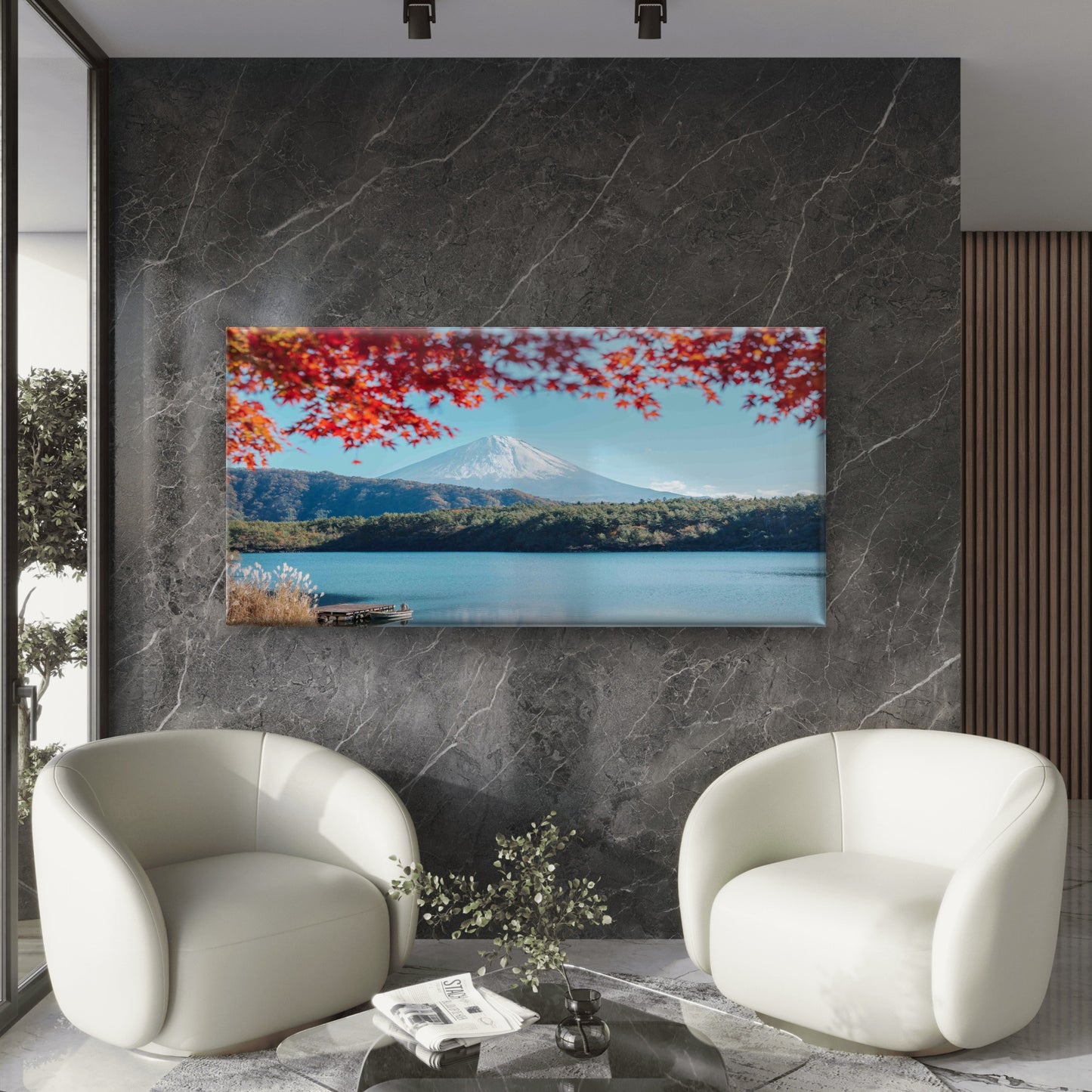 Lake Vista Of Japan Mount Fuji Wall Art Canvas Office Home Room Framed 120x60cm