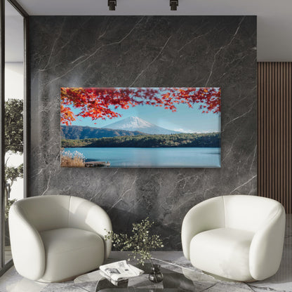 Lake Vista Of Japan Mount Fuji Wall Art Canvas Office Home Room Framed 120x60cm