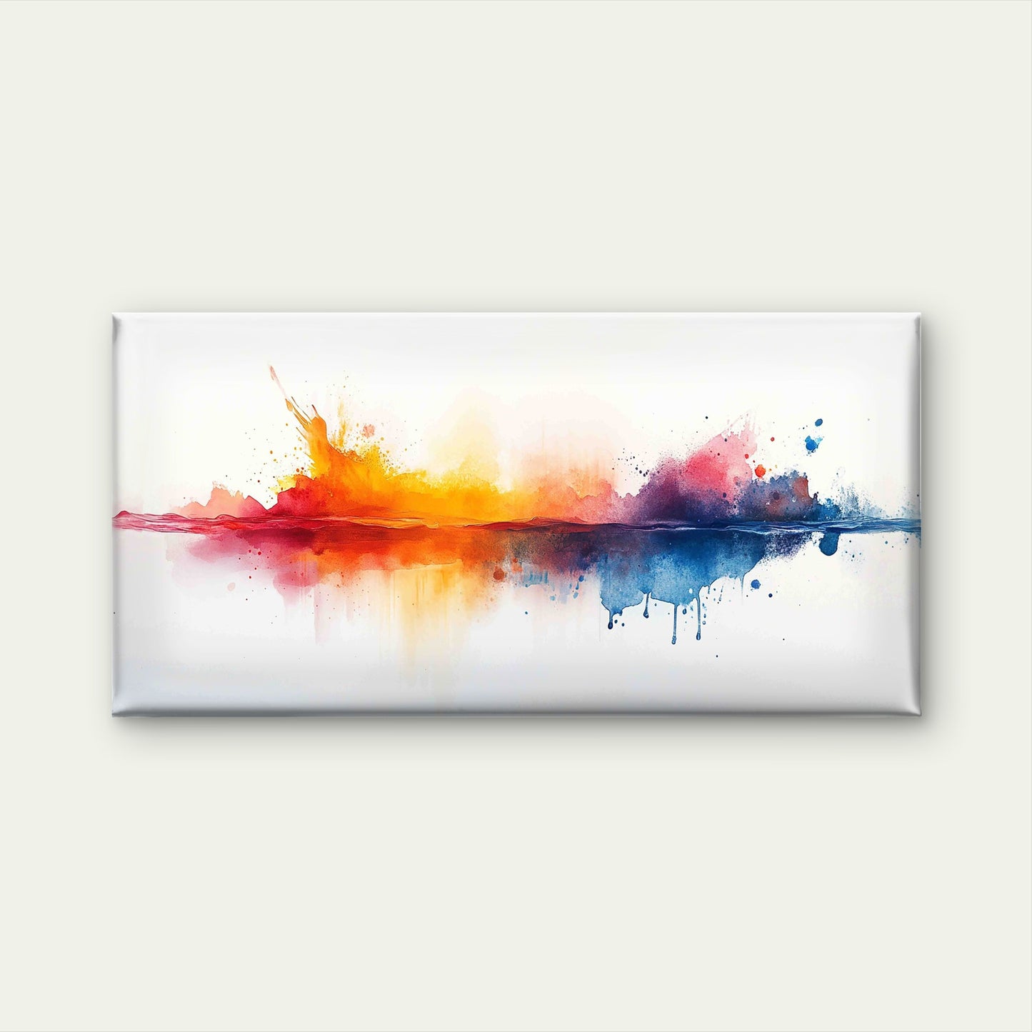 Vibrant Burst: Abstract Waterco Wall Art Canvas Office Home Room Framed 120x60cm - Bella Home Decor