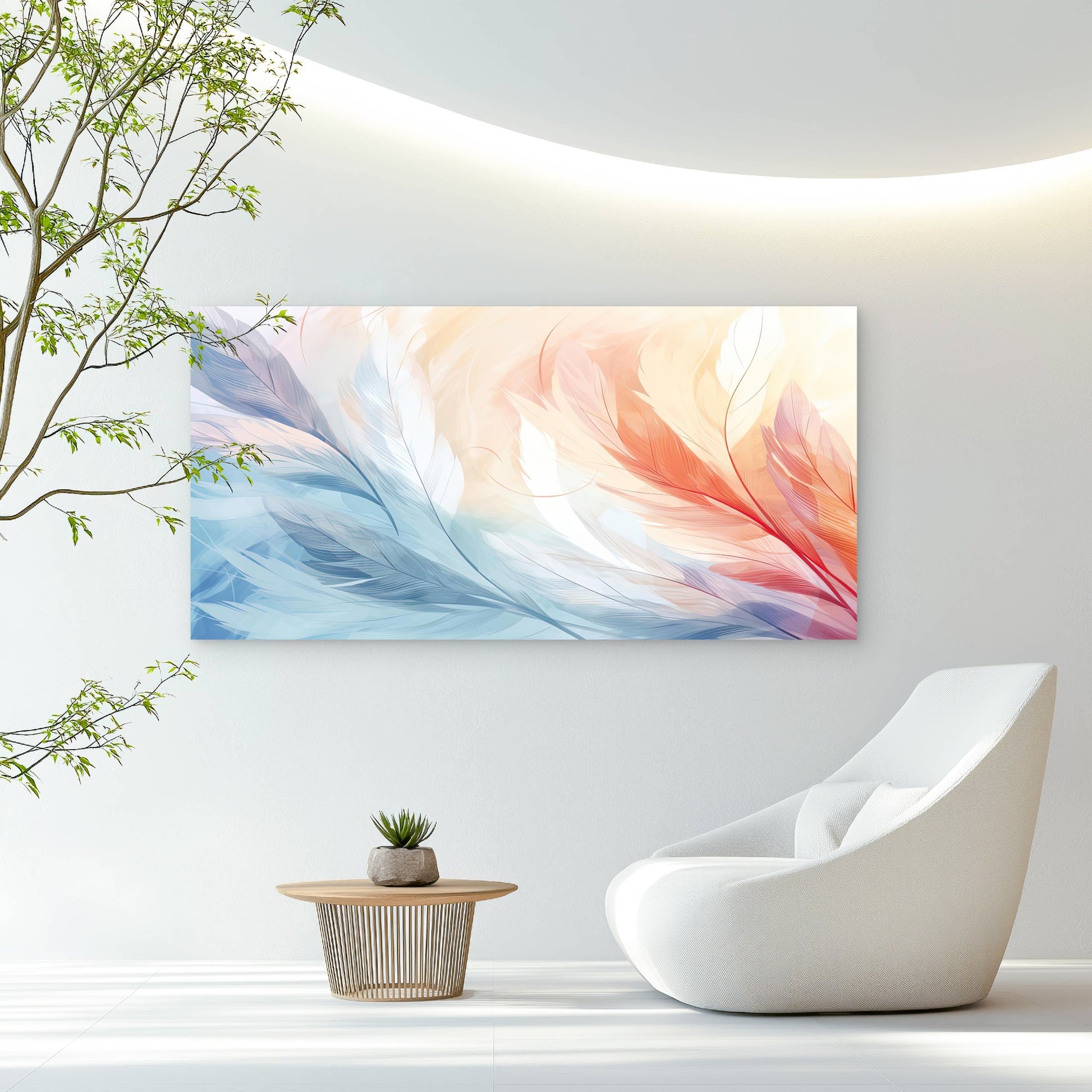 Whispers of Soft Feathers Wall Art Canvas Office Home Room Framed 120x60cm - Bella Home Decor