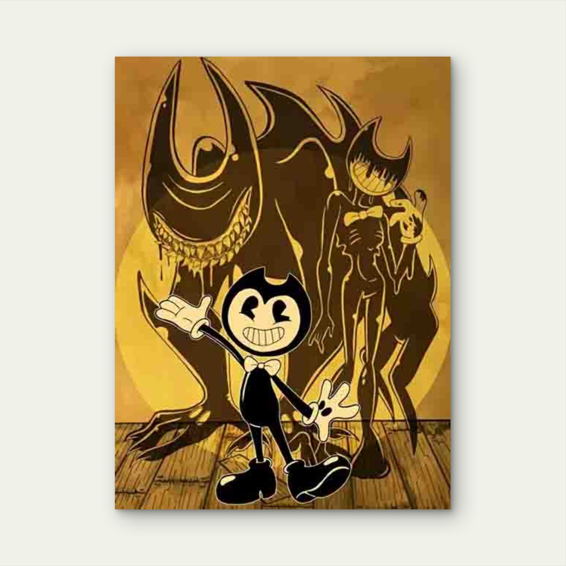 Bendy and the Machine  60x90cm Metal Print Ready to Hang - Bella Home Decor