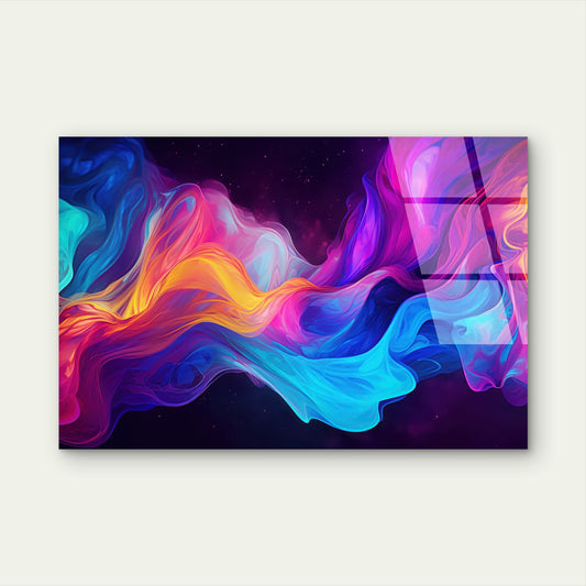 Dynamic Deep Space Galactic Swirls Acrylic Glass Printing Wall Art Australian Made Quality